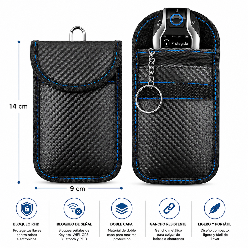 🔒 Funda Faraday DRIVX para Llaves de Coche | Bloqueo RFID y Keyless Antirrobo