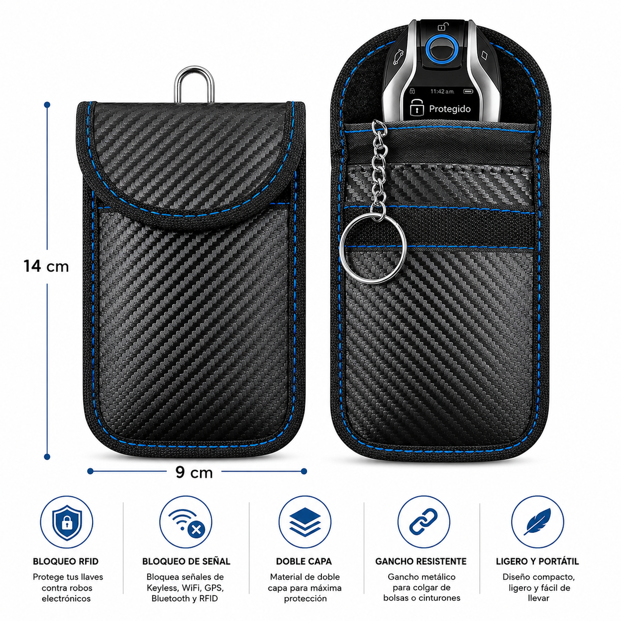🔒 Funda Faraday DRIVX para Llaves de Coche | Bloqueo RFID y Keyless Antirrobo