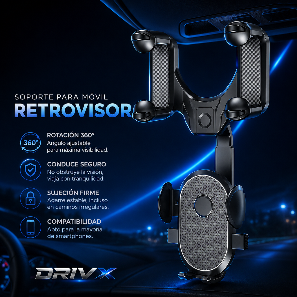 Soporte Móvil 360° DRIVX – Conduce con Total Comodidad