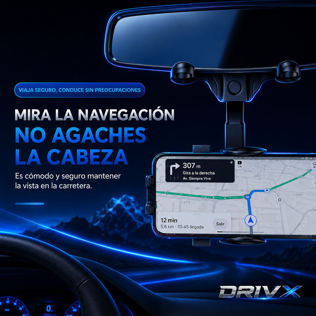 Soporte Móvil 360° DRIVX – Conduce con Total Comodidad