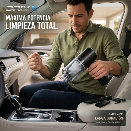 🚗 Aspirador Inalámbrico DRIVX 6000Pa – Potencia Profesional en la Palma de tu Mano