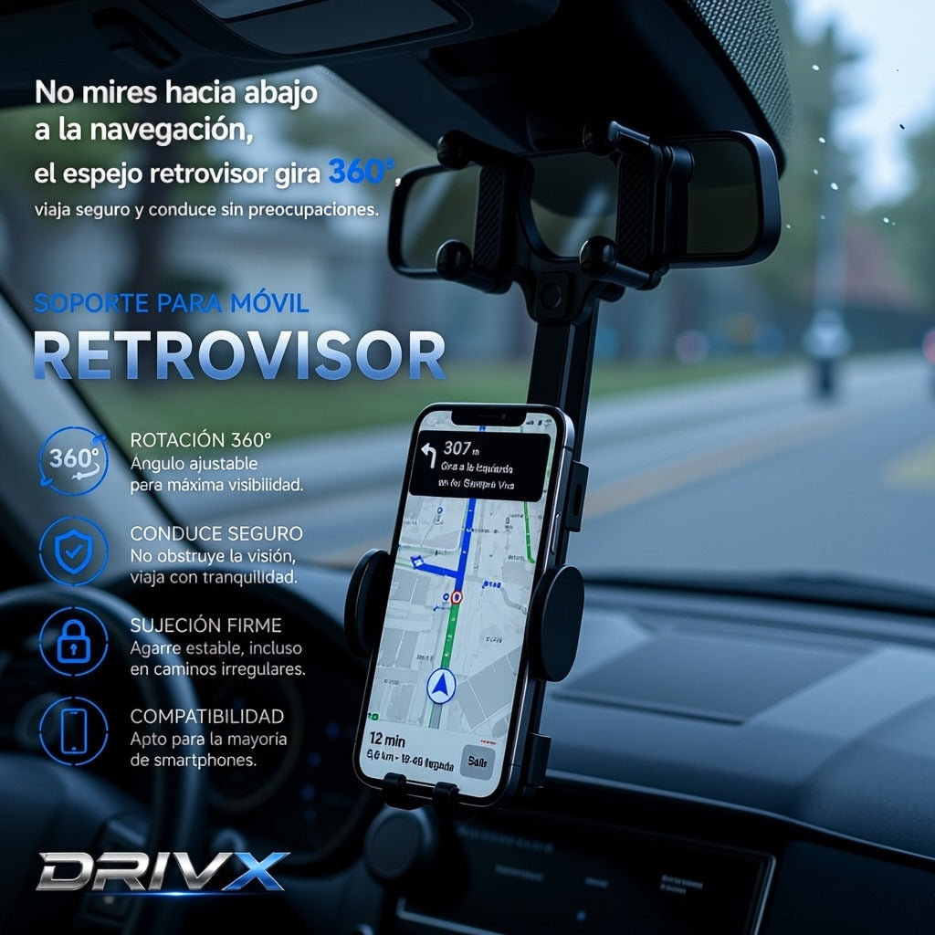 Soporte Móvil 360° DRIVX – Conduce con Total Comodidad